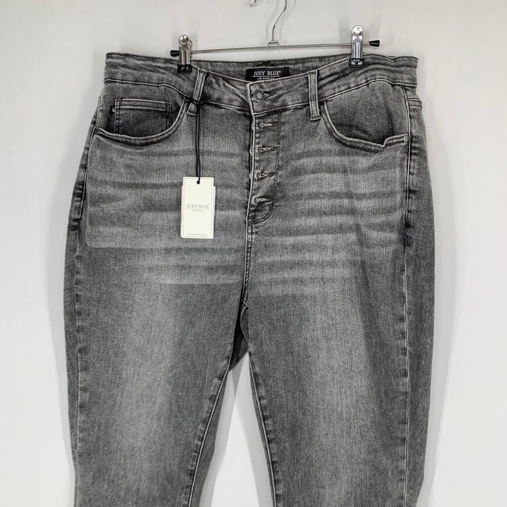 Judy Blue Women Full Size Button Fly High Waist Cuffed Capris 24 Gray Denim 23 - Picture 6 of 15